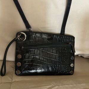 Hammitt Black Croc-Embossed Nash